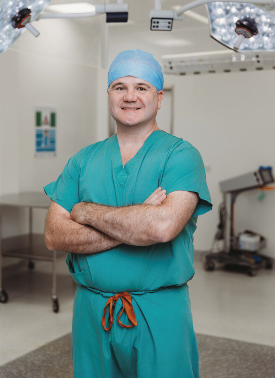Mr Daniel Dowen in surgical scrubs